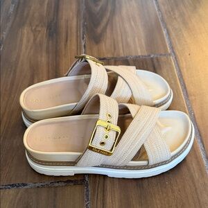 Sold Cole Haan fraya Beige Slide Sandals with Gold Buckle grand 369